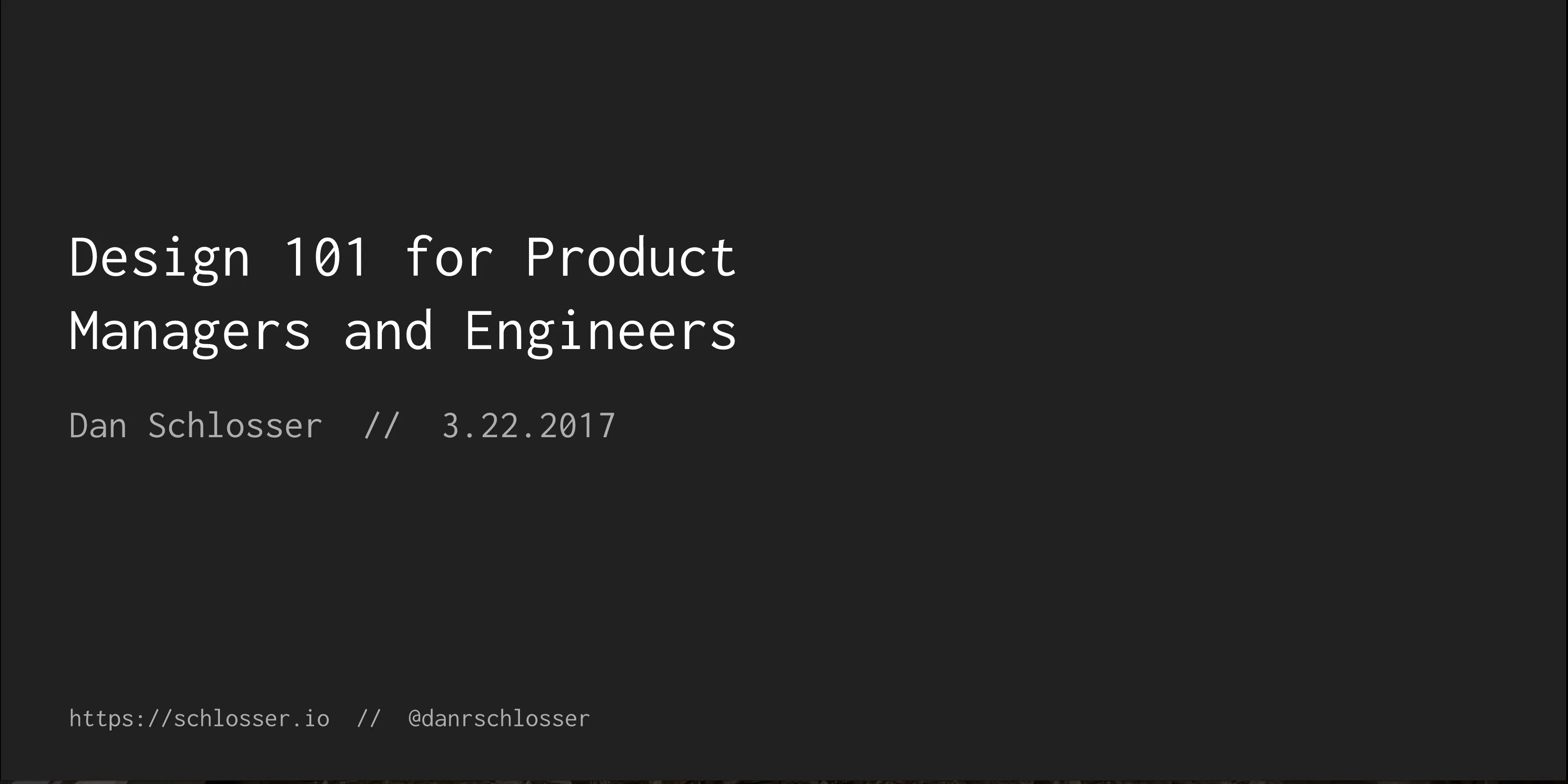 Design 101 for Product Managers and Engineers